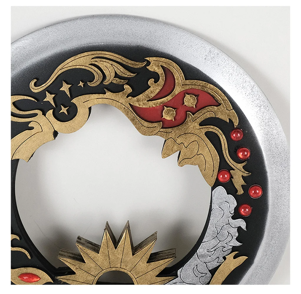 Файнал Фэнтези XIV FF14 Танцор Черное Небесное Колесо Кольцевого клинка Двойные реквизиты для косплея на Хэллоуин Партии Маскарад Аниме-шоу.