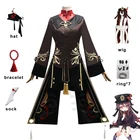 Genshin Impact Cosplay Hu Tao Cosplay платья парик кольца взрослых детей Хэллоуин карнавал нарядное платье экзотические костюмы аксессуары геншин импакт косплей ху тао косплей парики женские длинные Костюмы для косплея