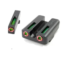 Red Fiber Optic Front and Rear Sights Set for Glock 17 19 23 24 26 9mm Pistol Gun Slide Glow in Dark with Focus-lock Night Sight