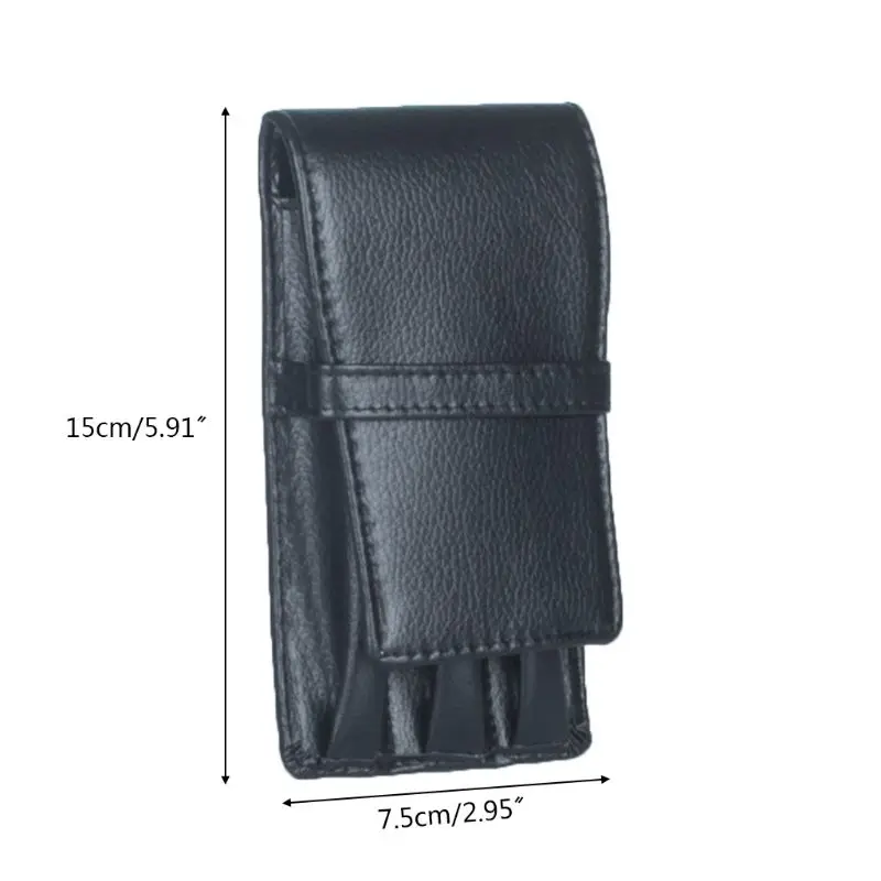 

Retro Fountain Pens Case Pencils Bag 3 Slots Writing Holder Supplies Accessories Office Storage