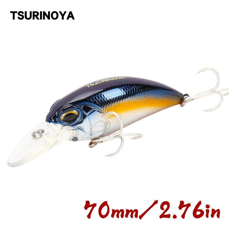 

TSURINOYA Fishing Lure DW30 CRANK 70mm 15g Diving Depth 2.0m-2.5m 6 Colors Floating Lure Bignouth Bass Pike Wobblers Crankbait