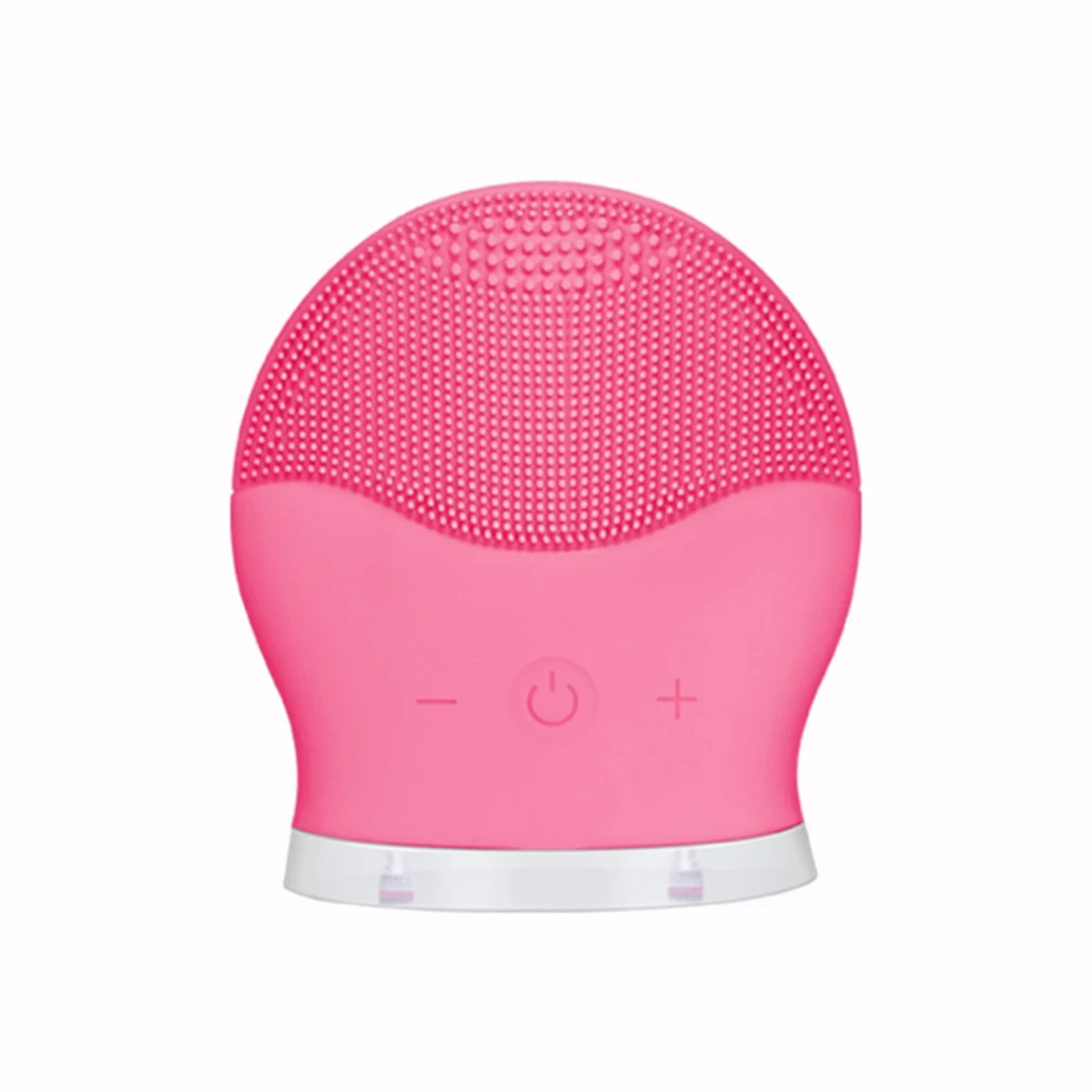 pink Электрическая щетка для очищения лица Mini USB, ультразвуковая щетка для мытья лица, вибрационная щетка для удаления черных точек, очиститель пор, массаж - Цвет: pink