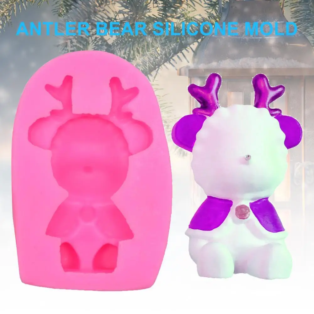 

Форма для Рождественского торта в форме лося, устойчивая к высоким температурам силиконовая форма для изготовления конфет, инструмент для ...