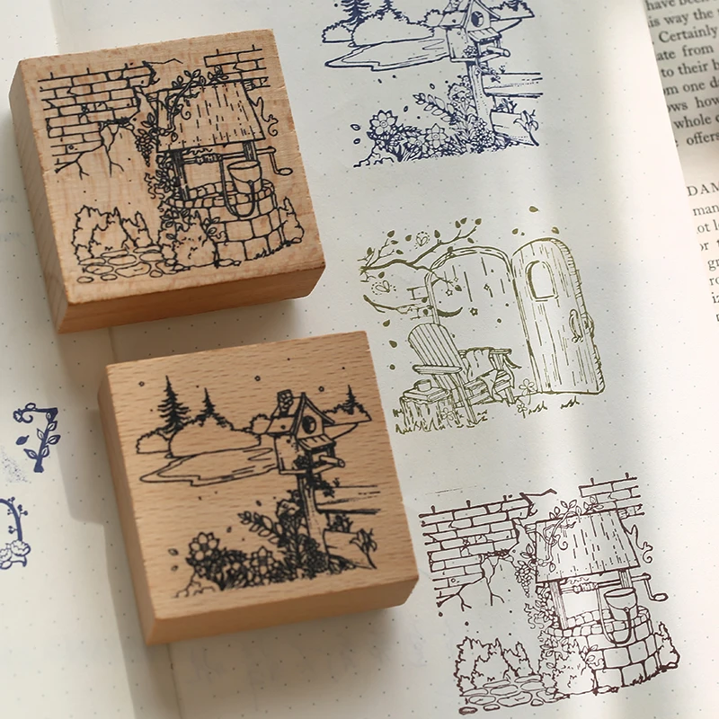 Винтажный расписанный вручную штамп планировщика деревянный резиновый сделай