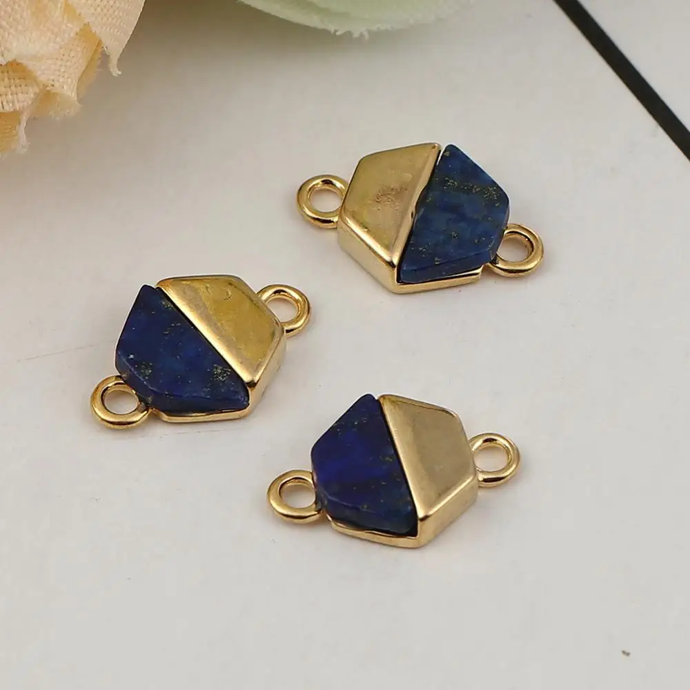 DoreenBeads соединители из меди и смолы шестиугольник 18 К золото зеленый синий