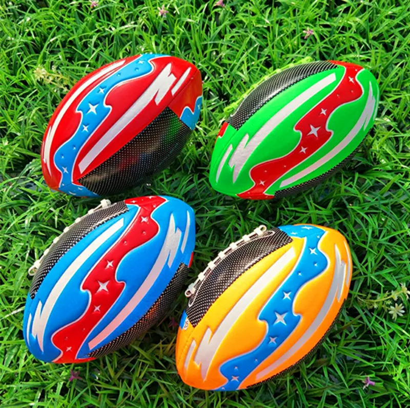 

Открытый мягкий мяч для регби тренировочный нескользящий Американский футбол Регби Стандартный тренировочный мяч Pelota регби команда Спорт ...