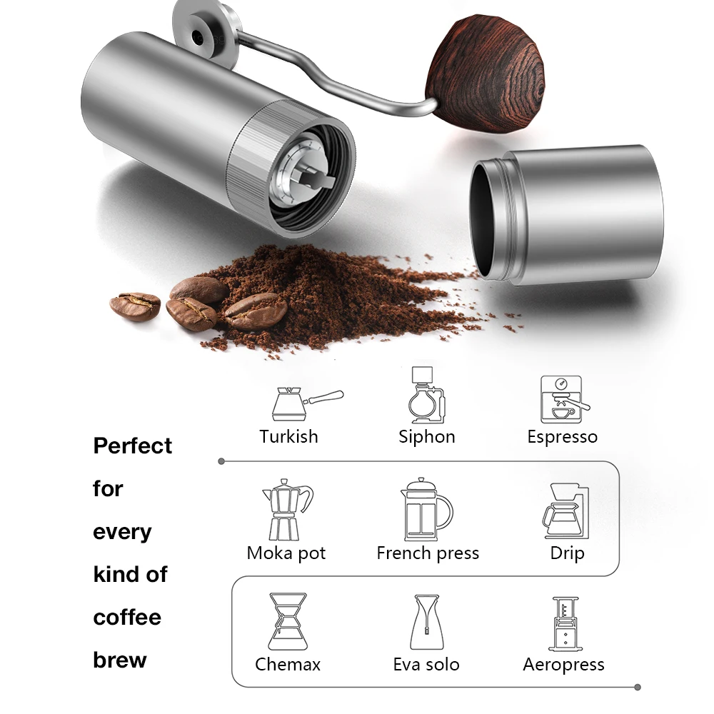 売却 コーヒーグラインダーミニステンレス鋼バリ-cncハンド手動グラインダー豆機バリグラインダーミルキッチンコーヒーマシン