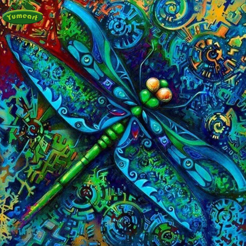 YUMEART полноразмерная алмазная живопись животные стрекоза сделай сам вышивка
