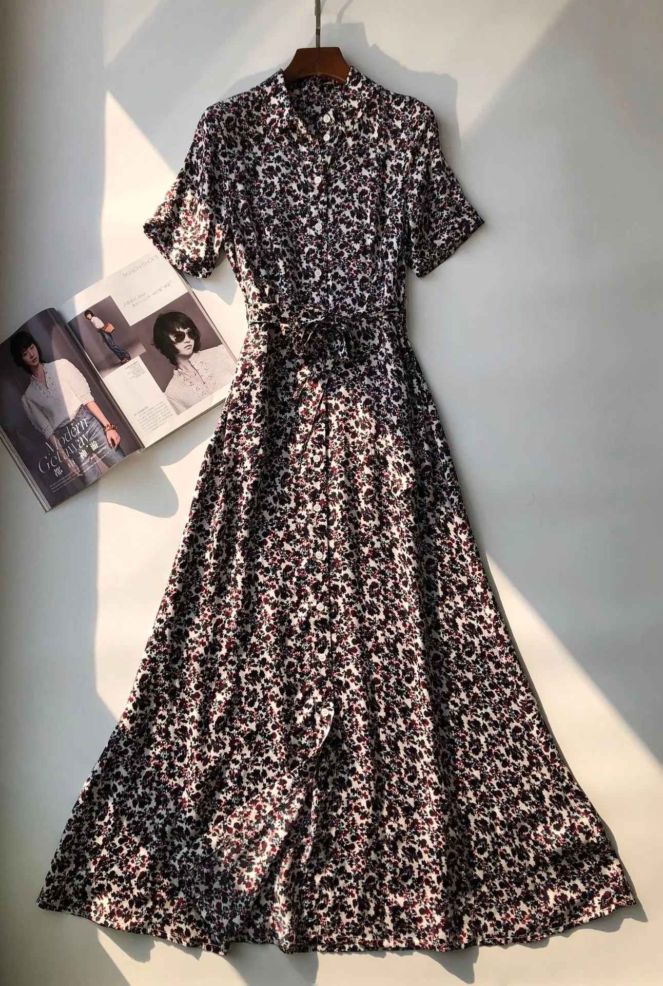 Светильник ское винтажное платье-рубашка с цветочным принтом | Женская одежда