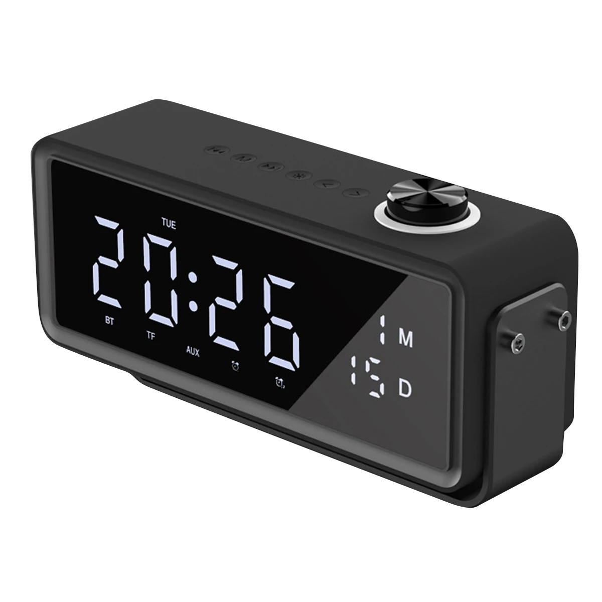 

Portable Digital FM Radio Alarm Clock USB Rechargeable Wireless Speaker Subwoofer