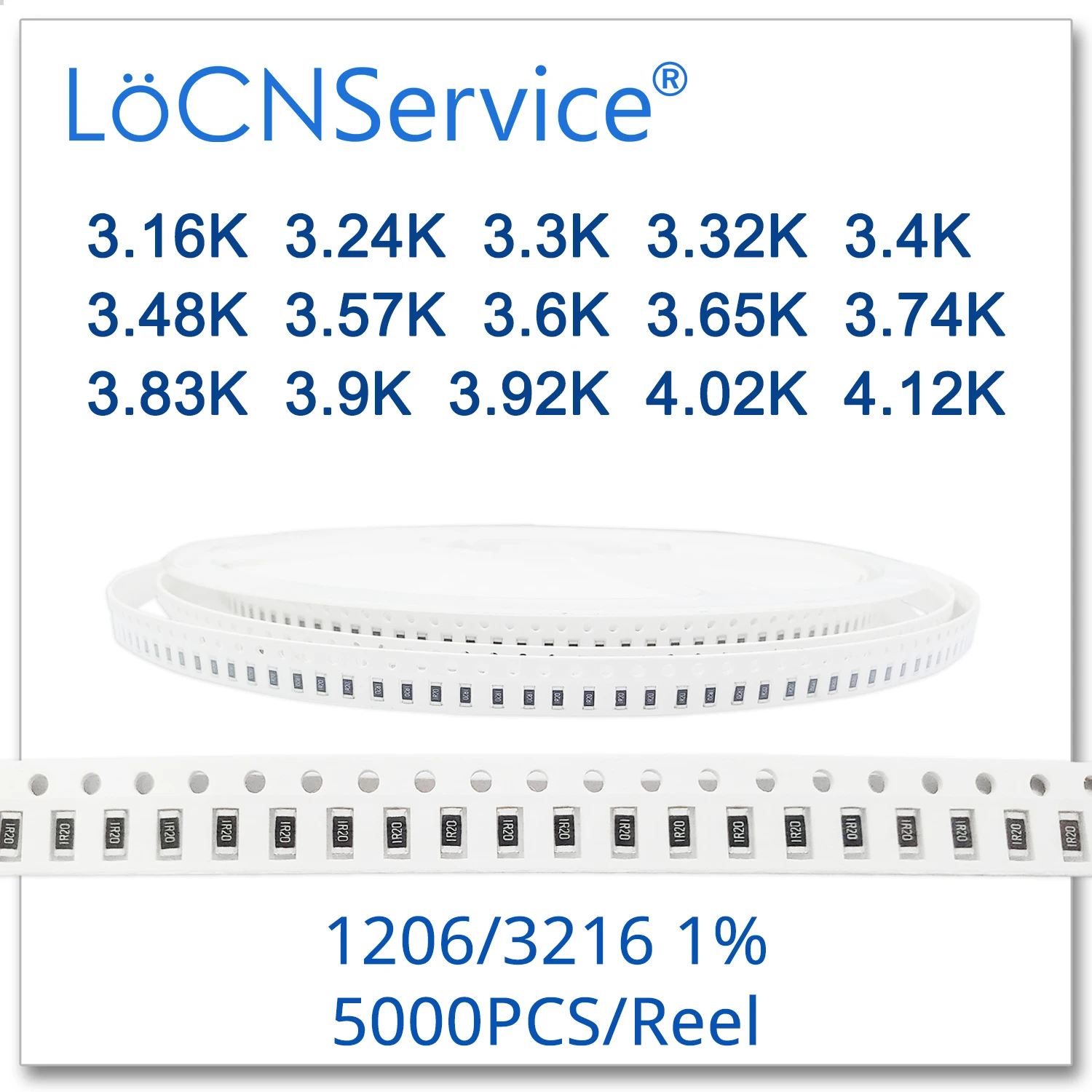 LoCNService 1206 1% 5000 шт. 3 16 K 24 32 4 48 57 6 65 74 83 9 92 02 12 3216 резистор|Запасные части| |