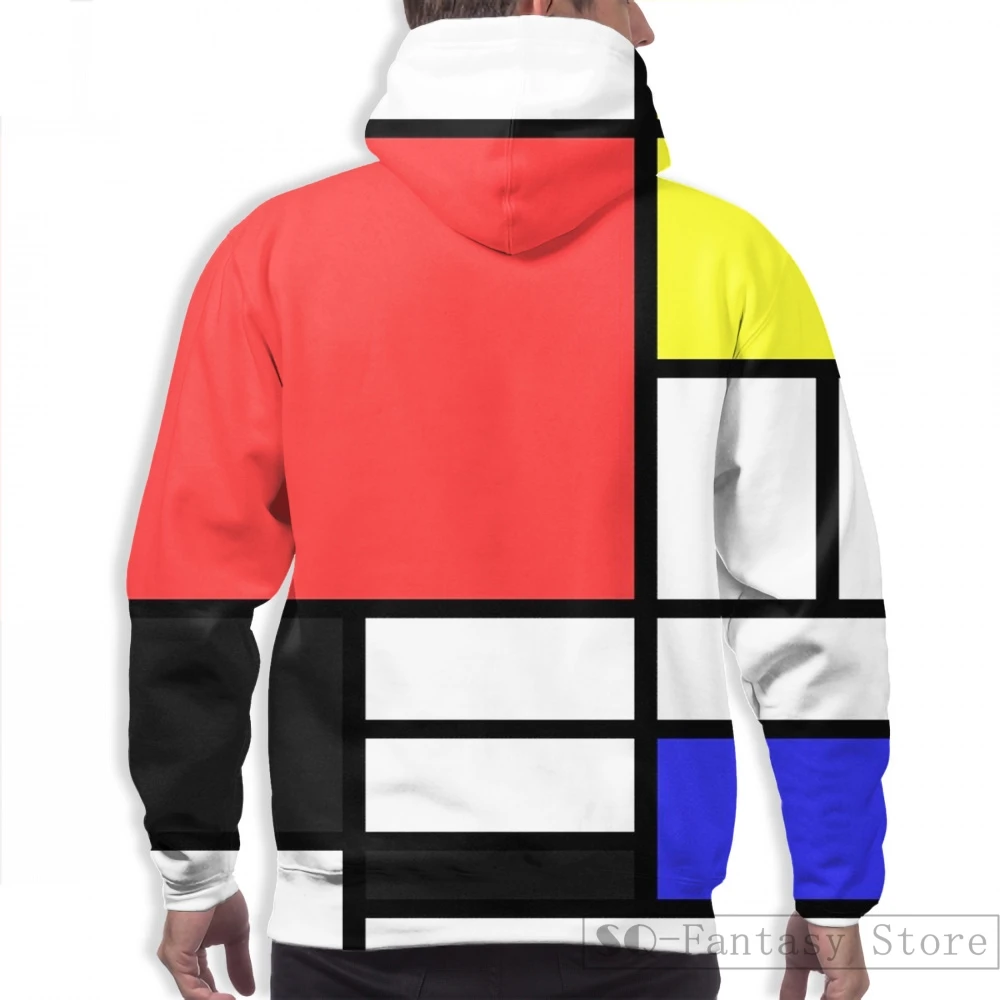 Женские Смешные повседневные толстовки с принтом Mondrian 40592 | Мужская одежда