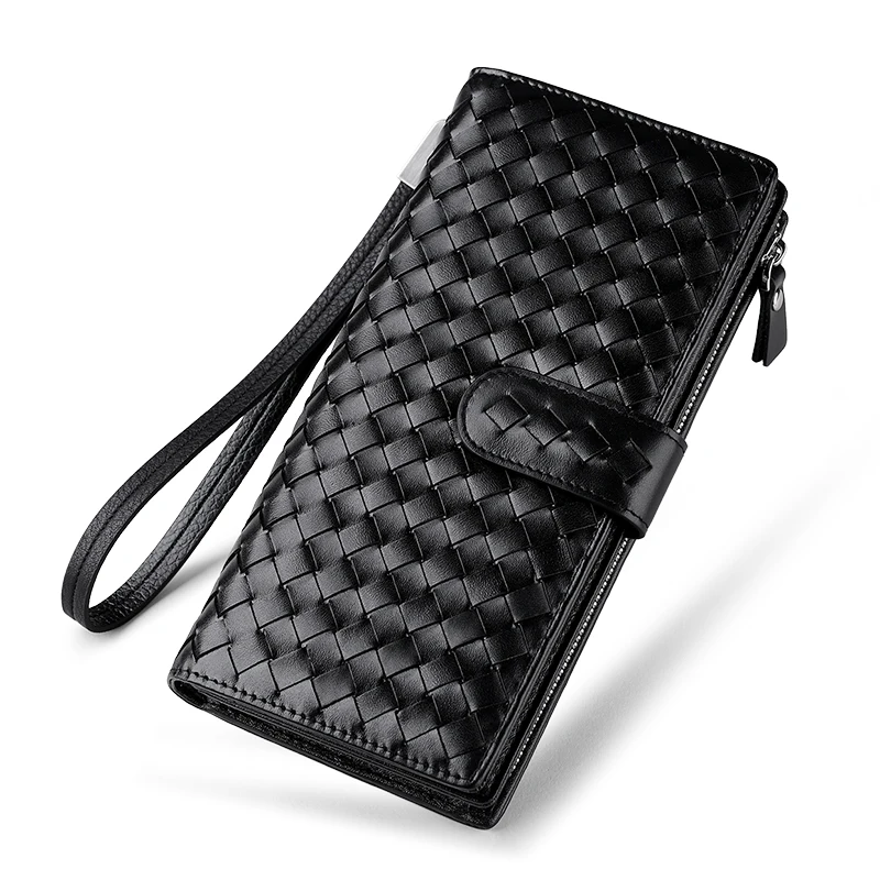 Мужской кошелек WILLIAMPOLO итальянский вязаный Изысканный клатч из натуральной кожи