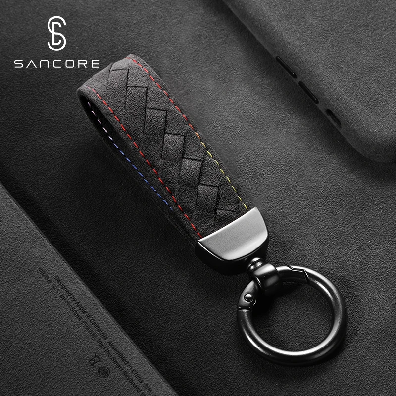 SanCore деловой стиль Алькантара автомобильный брелок для ключей ремешки 5 цветов