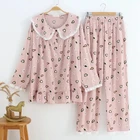 Женская Весенняя Пижама с цветочным принтом, размеры 5XL, 150 кг