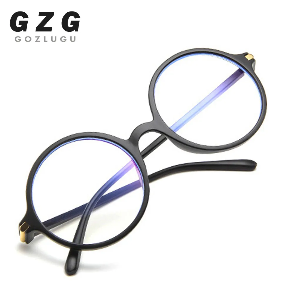 

2019 Round Glasses Frame Men Anti Blue Light Glasses Women Fake Glasses Pink Optical Eyeglasses Frame Transparent Lens GOZLUGU