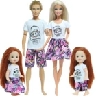 Партию мы положим изделия в 4 компл.лот Семья кукла с рисунками цветочков, летние шорты, штаны, платье Одежда для куклы Барби для кен куклы для Келли кукольный домик игрушки