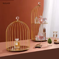 creative bird cage shape 12 layer iron storage rack organizer home bathroom accessories shelf organizer cosmetic storage rack