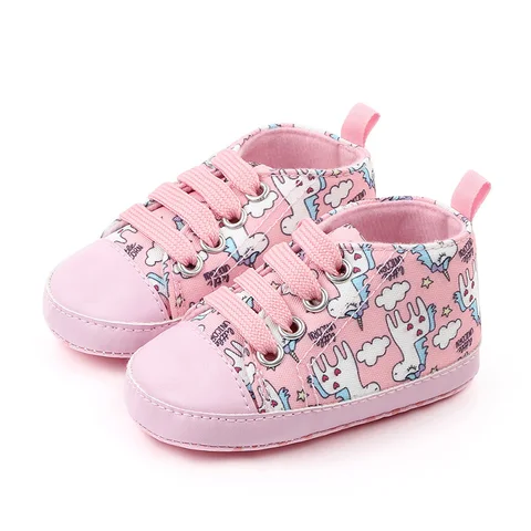 Кроссовки с мягкой подошвой для мальчиков и девочек, милые теплые Нескользящие кеды с единорогом, обувь для новорожденных, обувь для первых шагов, весна