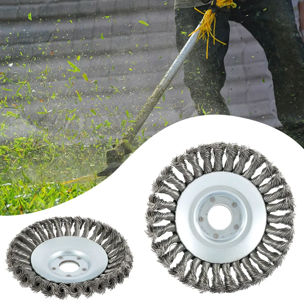 Herramienta de poda art&iacute;stica para jard&iacute;n, cepillo para limpiar hierbas y manchas, rueda de alambre, cortac&eacute;sped de 6 pulgadas-0