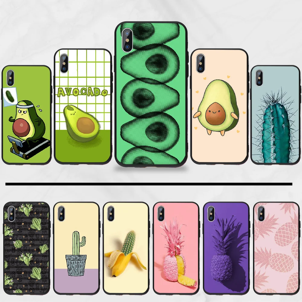 Чехол для телефона с ананасом КАКТУСОМ авокадо iphone 5 5S 5c se 6 6s 7 8 plus x xs xr 11 pro