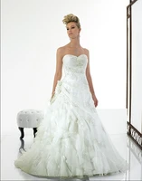 plus size ruffles sweetheart open back lace sweetheart asymmetric organza beads sequins bridal gown bespoke wedding dresses