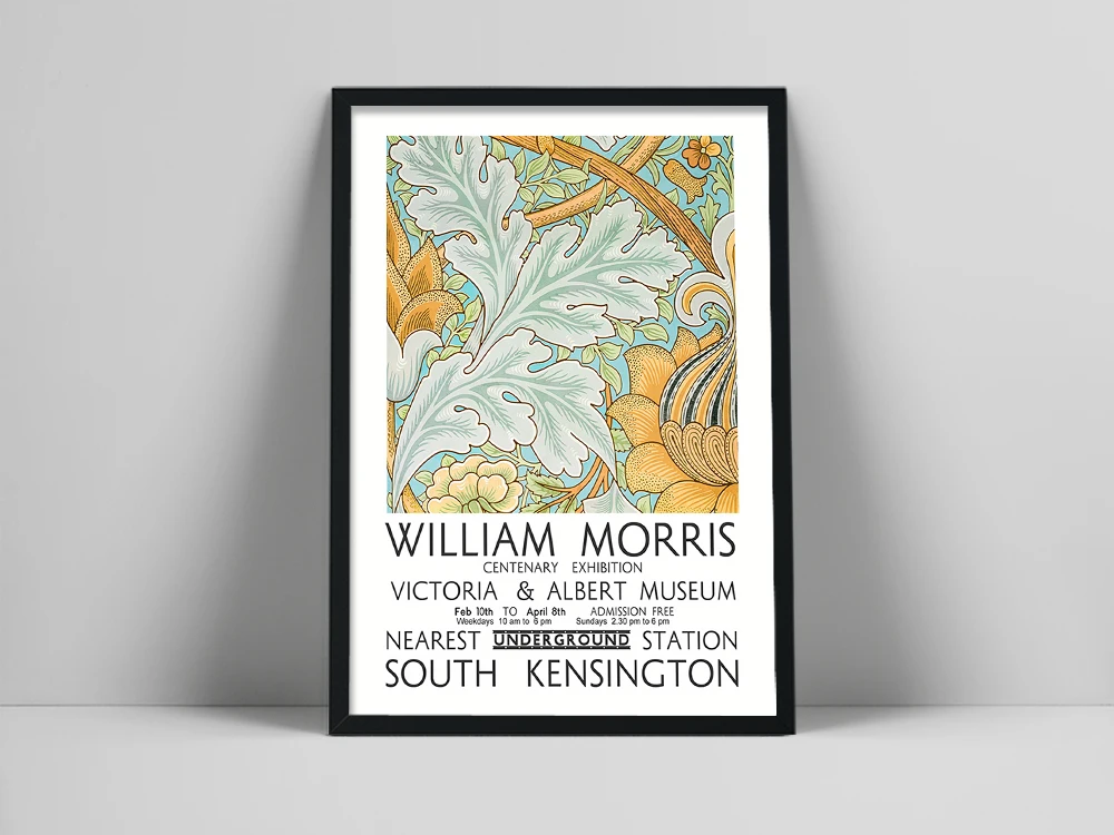 

William Morris poster, William Morris Exhibition poster, Flower pattern, Flower poster, Art Print, Willster, Henri Mattion prin