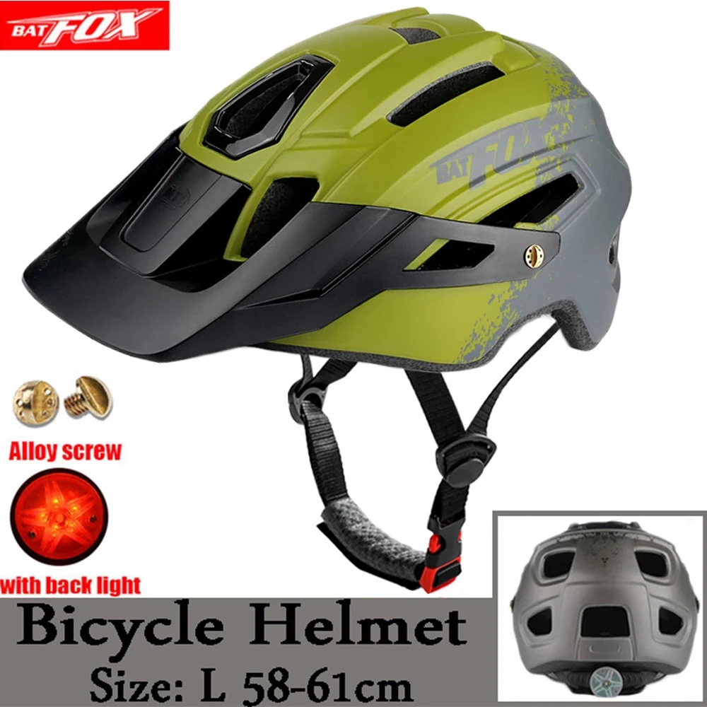 

Batfox Racing Bicycle Helmet with Light In-mold MTB Road Cycling Helmet for Men Women Safety Outdoor Sports Safty Helmet