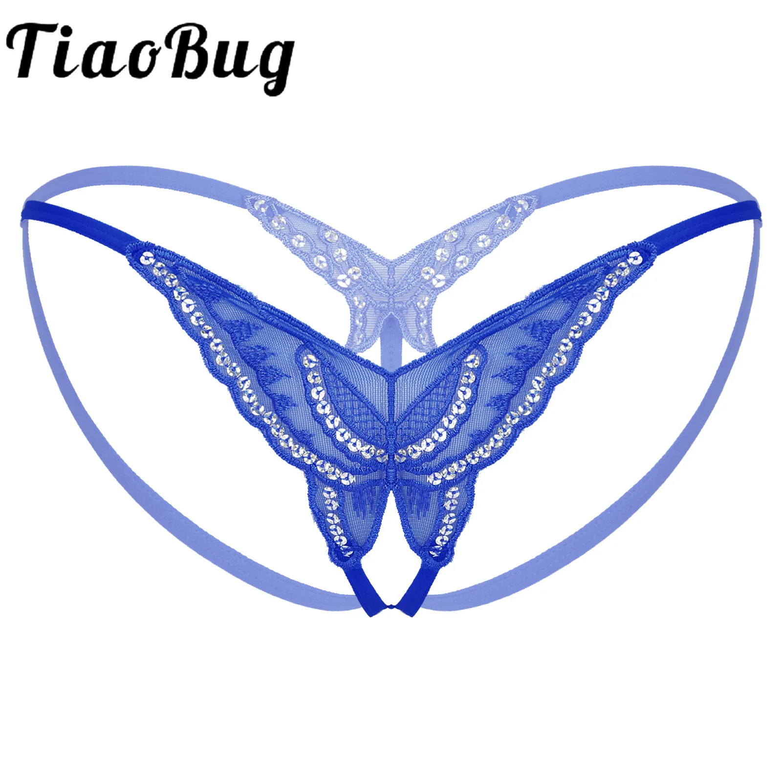 

Женское Эротическое нижнее белье, кружевные трусы с блестками, стринги с бабочкой и Т-образной спинкой, стринги с низкой талией, стринги с от...