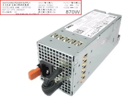 

PowerEdge R710 N870P-S0 NPS-885AB A 0YFG1C Server Power Supply 870W