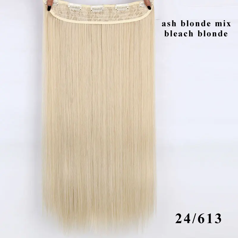 24-613 AISI BEAUTY 5 Clips Synthetic Hair Long Wavy Blonde Clip In One Piece Hair Extensions Brown Black Hair Pieces for Women - Цвет: 24-613