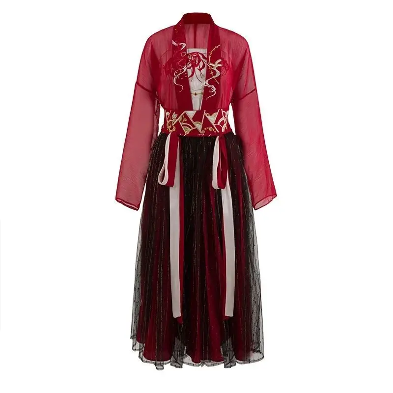 Женское платье Hanfu с баской костюм ханьфу Сказочная юбка свежая и элегантная