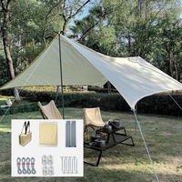outdoor camping awning shelter leisure sunshade lunch break glamping tarp cover outdoor setrefuge tent kit windproof rainproof