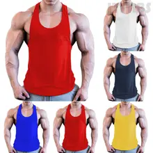 Man Body Building Stringer GYM Outwear Stringer กีฬาเสื้อกล้ามเสื้อกั๊กฟิตเนสสีเหลืองสีฟ้าสีแดงสีขาว