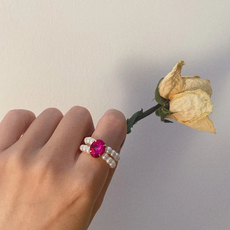 1 предмет модные часы с плетеным ремешком имитация жемчуга красочные кольца со