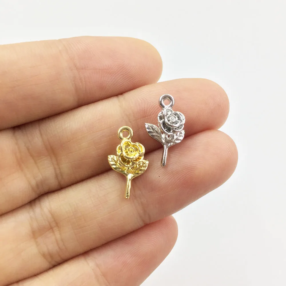 

Eruifa 20 штук 8*12 мм Мини Роза монета ожерелье из цинкового сплава, серьги, браслет, ювелирные изделия DIY ручной работы 2 вида цветов