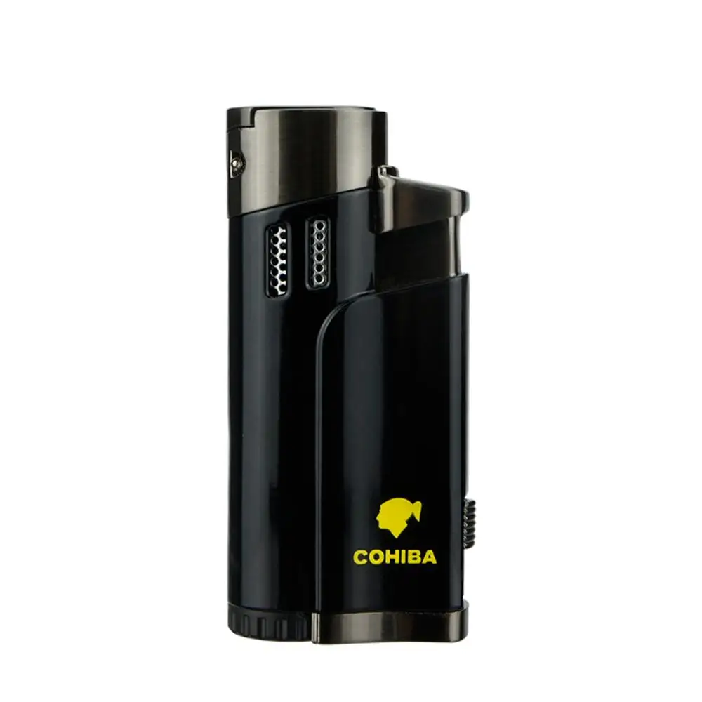 Металлическая ветрозащитная Зажигалка COHIBA для сигар табака 4 фонарь струйное