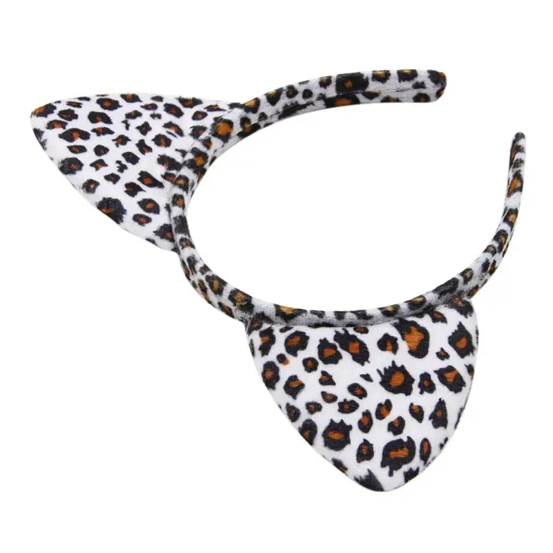 Новый леопардовый комплект ушками и хвостом галстуком-бабочкой с бантом