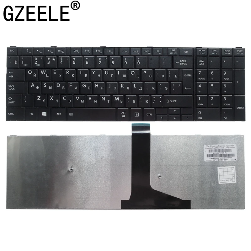 Новая русская клавиатура GZEELE для ноутбука Toshiba Satellite C75D L70 L75 S50 S55 C70 A C70D C75 черная