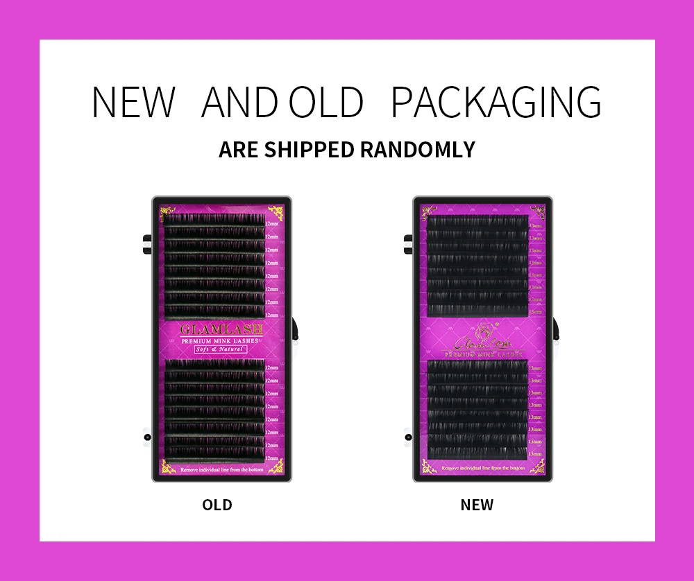 GLAMLASH Оптовая Премиум 16 рядов из мягкой натуральной норки наращивание ресниц