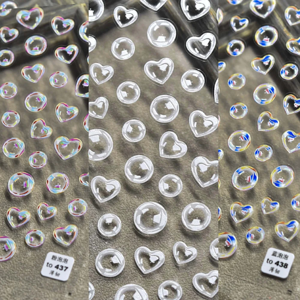 

5D Carved Transparent Bubble Nail Art Sticker Matte Thin Transparent Adhesive Sticker Nail Art Decoration Nail Art Decal Design