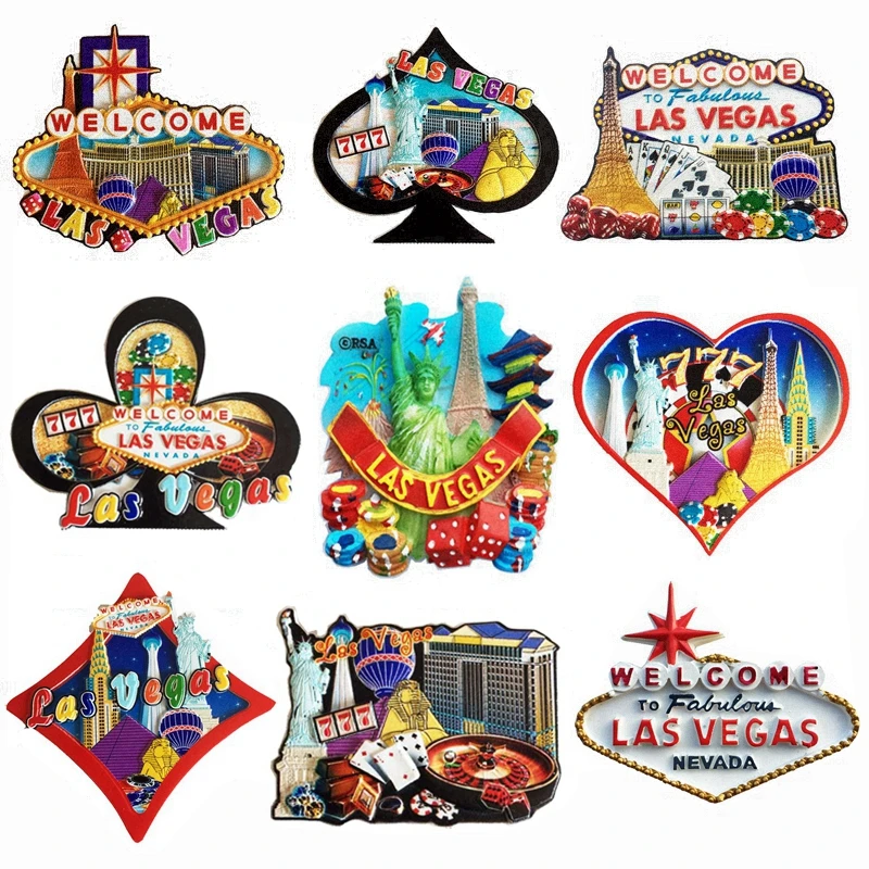 Новинка 3D магниты на холодильник Лас Вегаса с ручной росписью туристические
