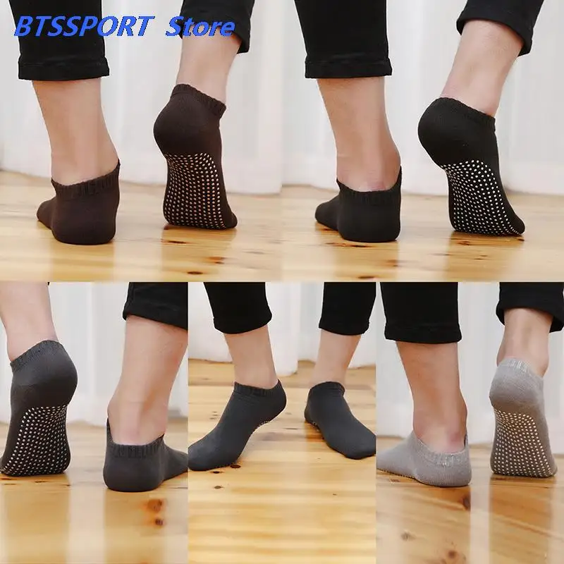 Новинка 1 пара/лот мужские хлопковые нескользящие носки для йоги с захватом