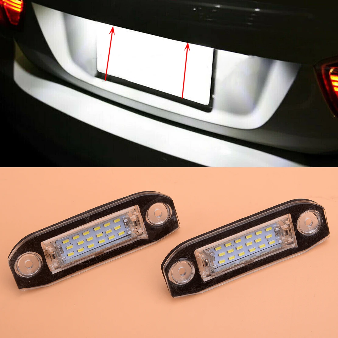 

30753839 2 шт. светодиодный номерной знак светильник лампа подходит для Volvo C30 C70 S40 S60 V60 XC60 V70 XC70 S80 2011 2012 2013 30634190