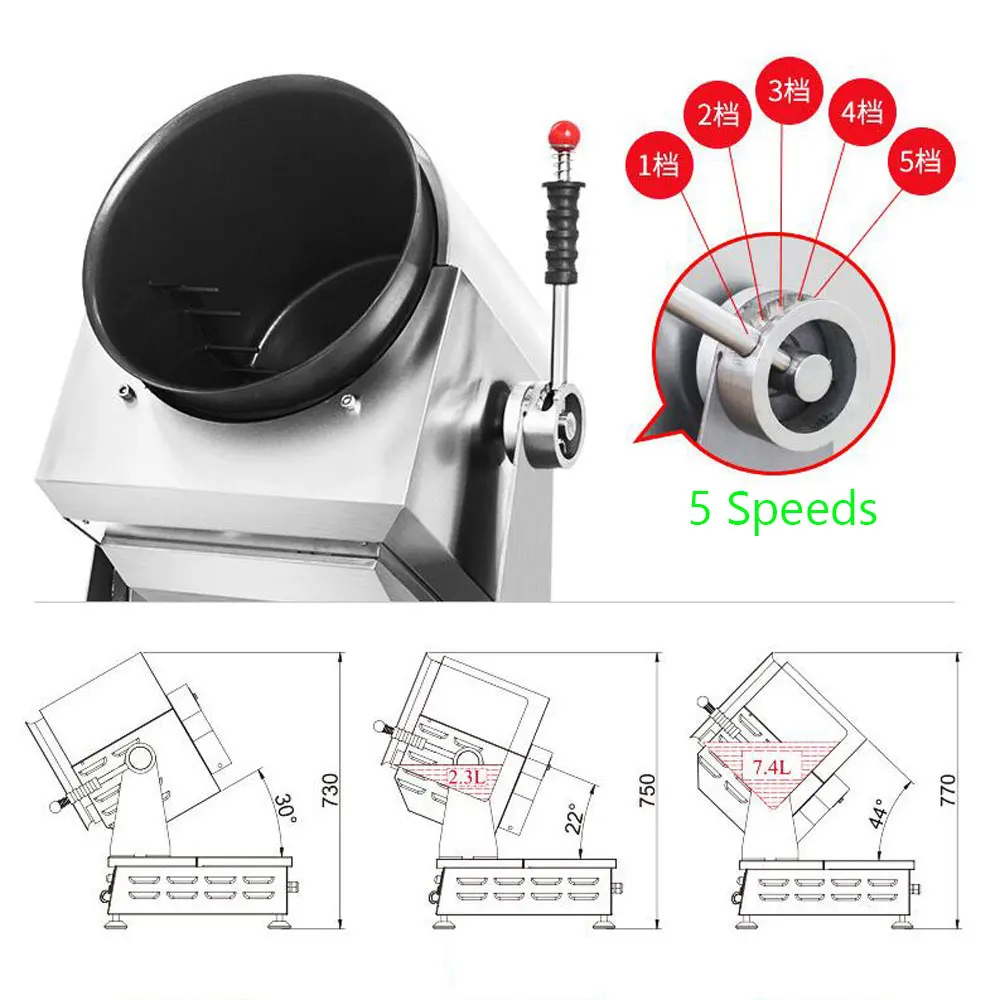 Commercial Electric Gas Cooking Machine Roller Type Stir-Frying Drum Semi-automatic Cooker Wok Intelligent Robot | Бытовая техника