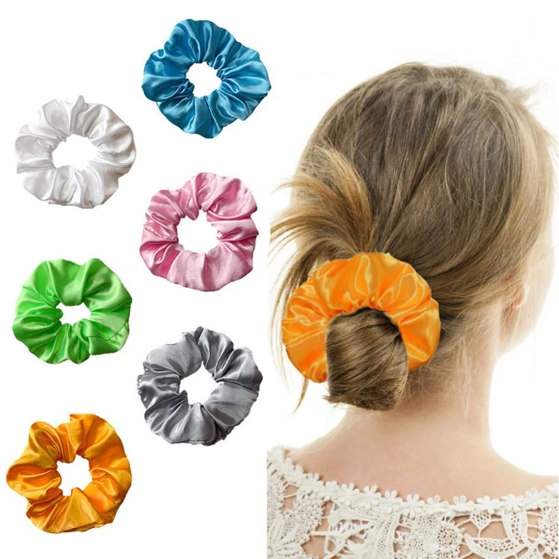 

6 шт. светодиодный светильник вверх резинка для волос, разноцветное свечение, атласное шелковое волос галстуком-бабочкой; Цвет черный, серый...