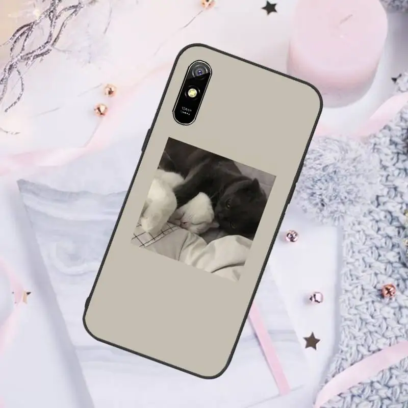 

Pink Aesthetic cute cat Phone Case For Xiaomi Mi Redmi Note 7 8 9 pro 8T 9T 9S 9A 10 Lite pro