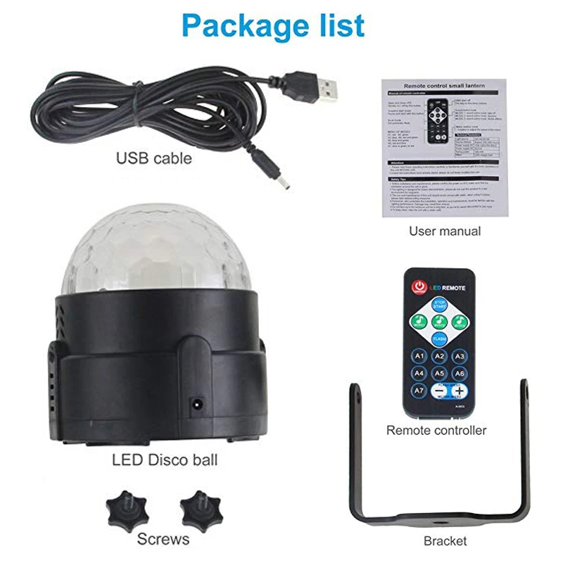 USB 5 в постоянного тока цветной поворотный сценический свет активация музыки dj ktv