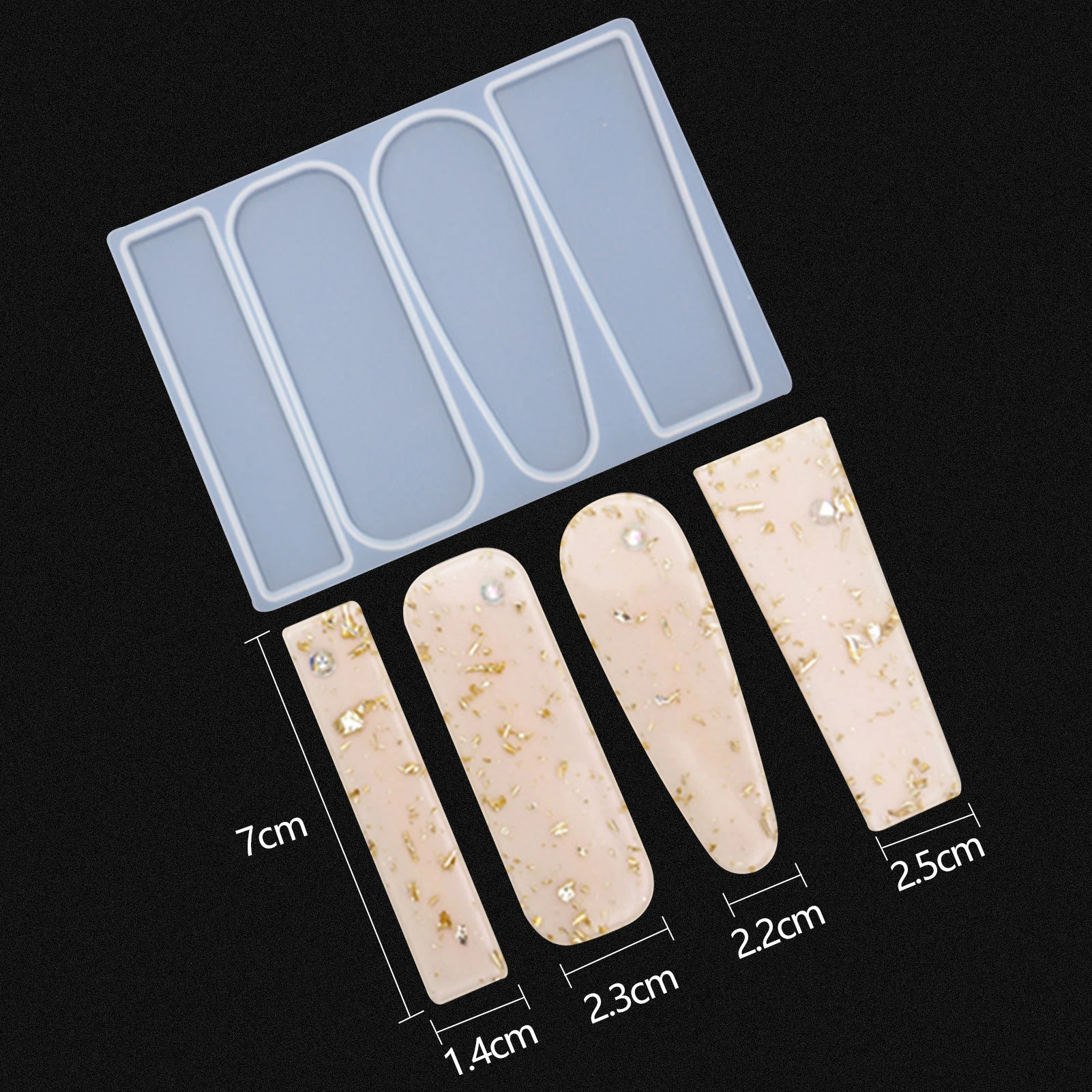 

Crystal Epoxy Resin Mold Hair Clip Barrette Casting Silicone Mould Diy Crafts Jewelry Hairpin Making Tools Hair Styling Tools