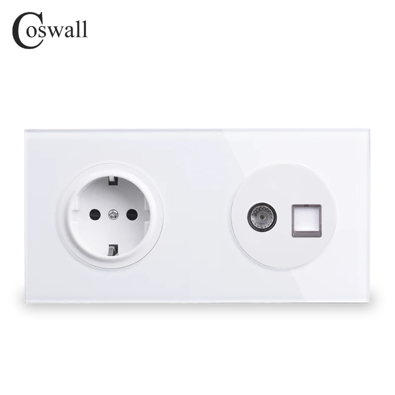Панель Coswall из хрустального закаленного стекла европейская настенная розетка +